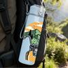 1PC Mountain Biker Rider Retro Character Print 750ml Color Plastic Sports Water Bottle Leakproof Flip Straw Lid Suitable for Sports Office Home Use
