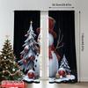 2pcs 2D flat printing Christmas Scene Curtain Happy Snowman Christmas Ornaments Fabric Without Electricity Family Party Use for