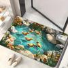 2D Flat 3D Visual Effect Mat Anti Slip Door Rug Floor Mat Thickened Bathroom Mat  Kitchen