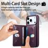 CASENEO For iPhone 17 Pro Max Detachable Magnetic Phone Case with Card Holder Kickstand TPU PU Leather PC Phone Cover Compatible with MagSafe