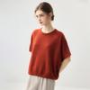 Lekasha Women's Cashmere Goat Wool Relaxed Round Neck Short Sleeve Base Layer Top