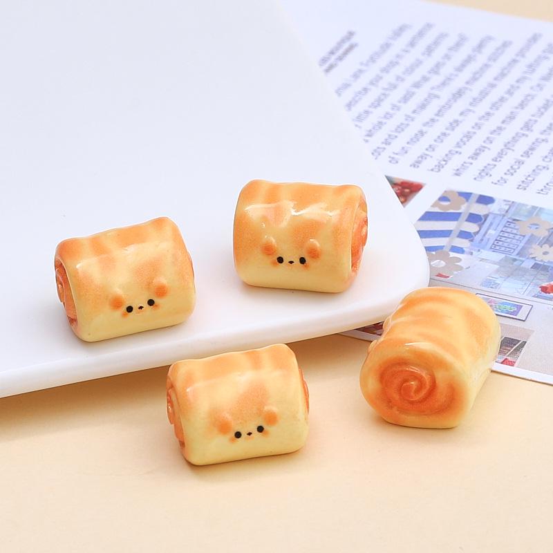 Resin DIY Cartoon Hairpin & Shoe Charm: Cute Dog Bread Roll Jewelry Decor.