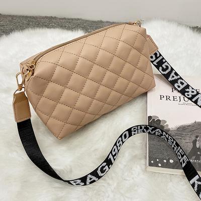 Fashion Embroidery Rhombus Shoulder Camera Women's Bag Versatile Zipper Crossbody Change Bag