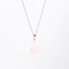 Silver Stainless Steel Healing Necklace with Multi-color Natural Stone Pendant and Extendable Clavicle Chain