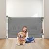 Retractable Baby Gate, Extends to 1450 mm Wide, 980 mm Tall, with Security Lock, Easy to Use, Walk Through Without Tripping, Mesh Dog Gate for Stairs,