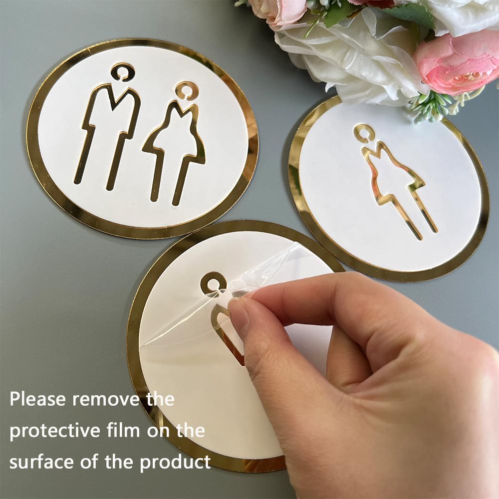 10cm Acrylic Toilet Signs Women Men Bathroom Door Plates Symbol for Hotels Shops Parking Lots,Shopping Centers