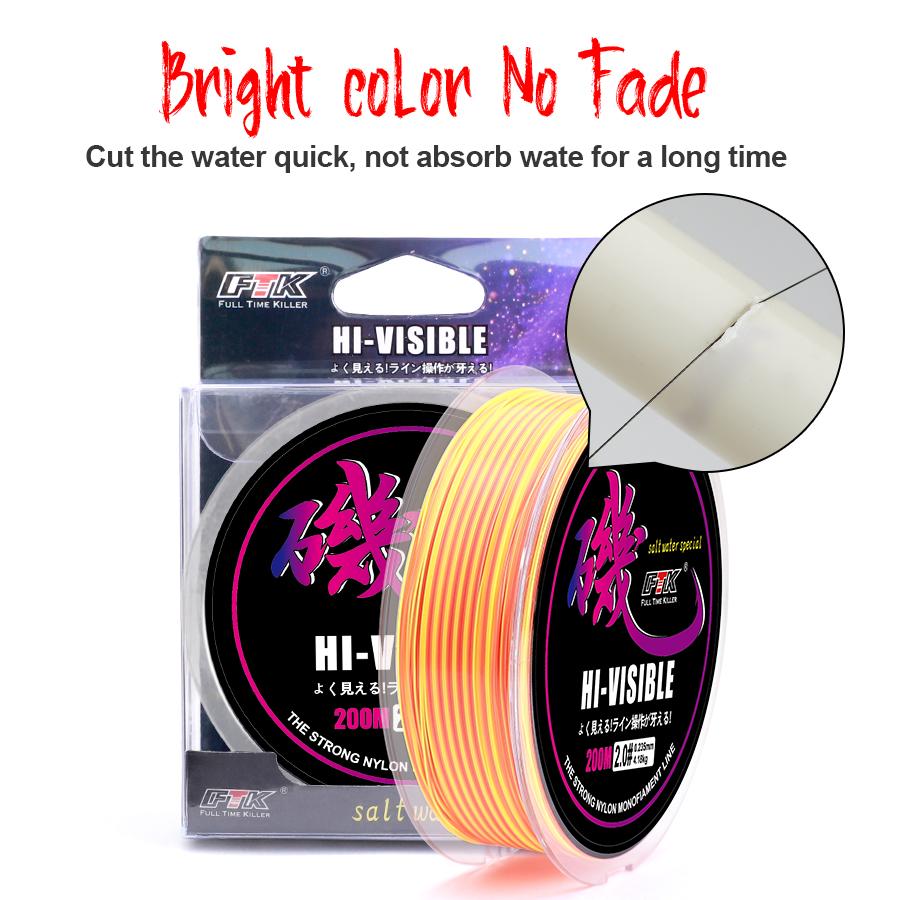 200M Rockfish Line Abrasion Resistant Nylon Freshwater and Saltwater Long Casting Line 6LB-40LB
