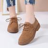 Retro single shoes 2025 spring and autumn women's shoes British style small leather shoes lace-up casual shoes mother shoes non-slip work shoes