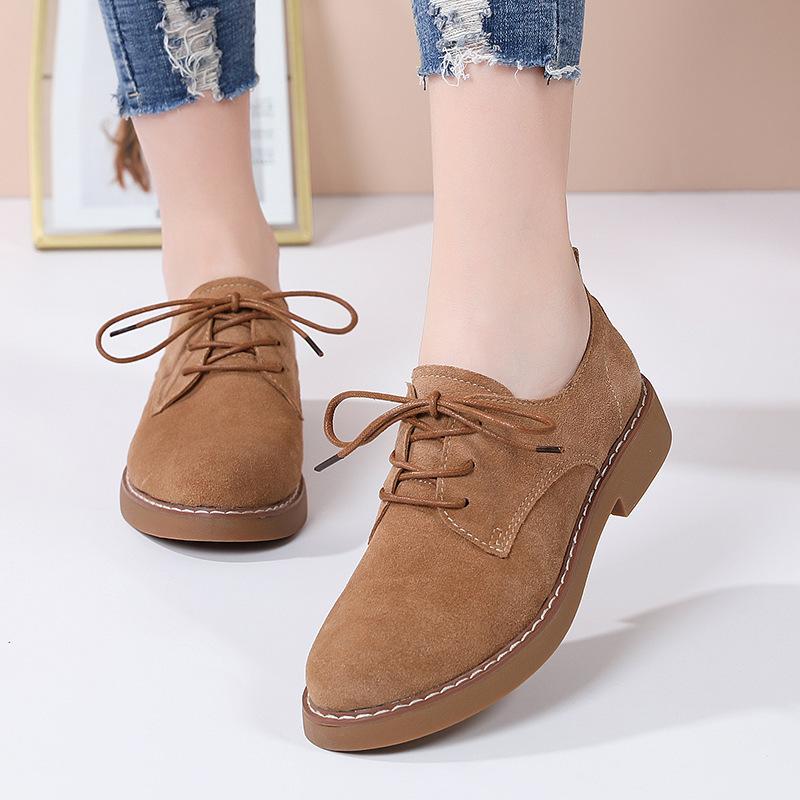 Retro single shoes 2025 spring and autumn women's shoes British style small leather shoes lace-up casual shoes mother shoes non-slip work shoes