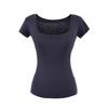 Square neck short-sleeved T-shirt women's summer new American Spice Girl style solid color sexy slim bottom top