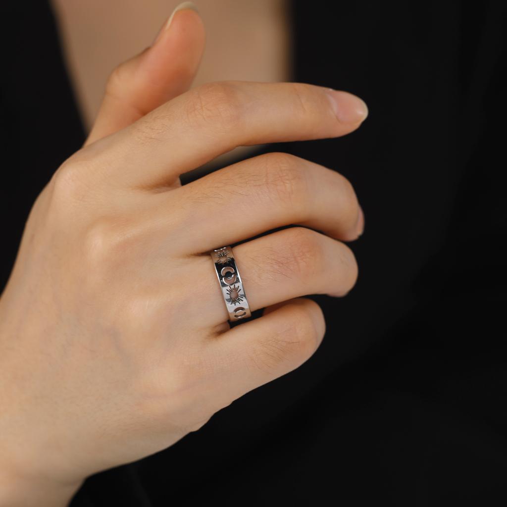 Cazador Stainless Steel Sun Crescent Moon Rings for Women Gold Color Rings 2026 Jewelry Anniversary Birthday Mother Gift New