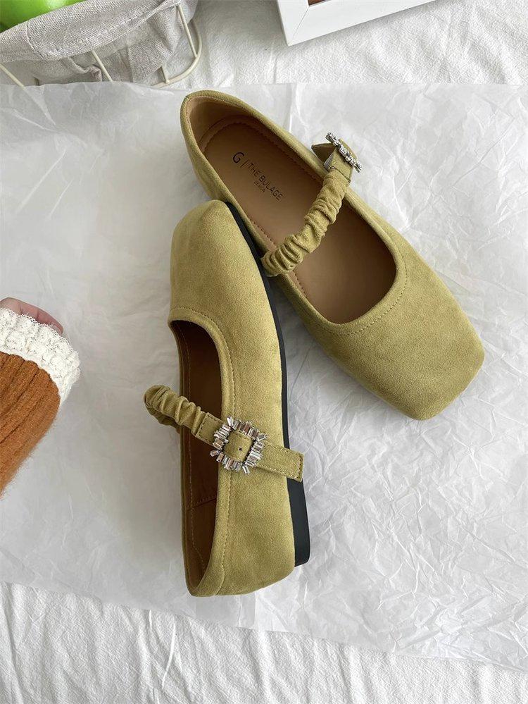 

Женские туфли Мэри Джейн в балетном стиле Wanwanfeng 2025 - Летние на низком каблуке для платьев 36 зелёный