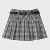 Women's American Retro Plaid High Waist Pleated Skirt - Early Autumn College Style, Anti-Exposure