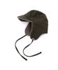 Eondeokeonteulolseutyudio Winter Reversible Fur Hat Trapper Hat / Reverse Fur / Flannel Olive