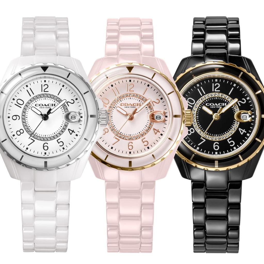 Часы PRESTON Pink Dial Ceramic Quartz 32MM Watch 14503463 [Coach] Женские [Товар]