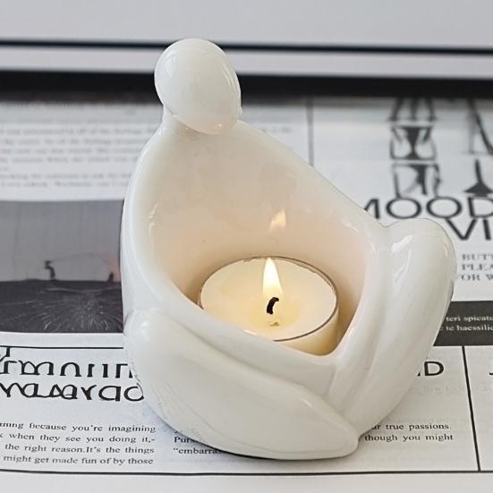 Halloween Ghost Ceramic Candle Holder Gnome Cat Angel Fox Hedgehog