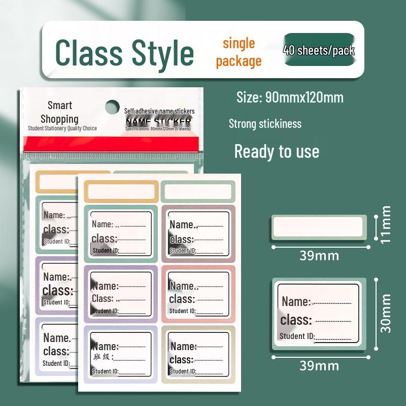 Self-Adhesive Name Stickers: Book, Water Bottle & Kindergarten Labels for Elementary Students