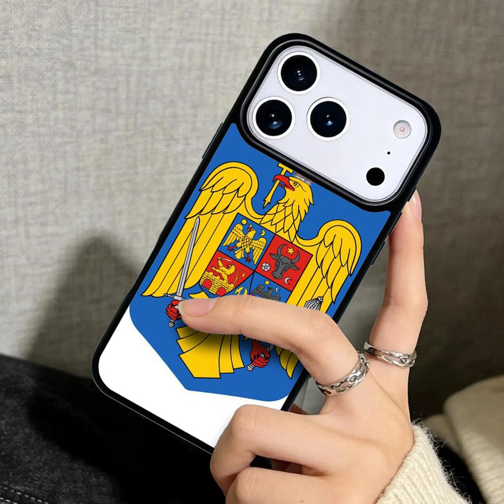 Capa Case for iPhone 17 Air 16 Pro Max 15 Plus 11 13 Mini 14 12 Back Phone Cover Romania Flag