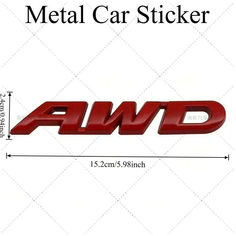High-quality Modification 3D Metal Stickers AWD Four-wheel Drive Logos Two Sizes P Scratch Cover DIY Decoration Car Accessories