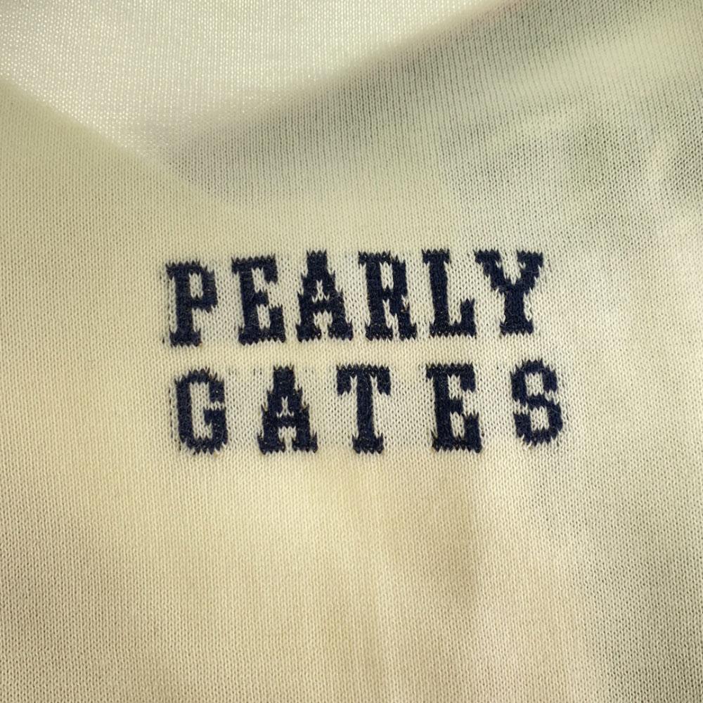 Pearly Gates Made In Japan Border Golf Long Sleeve V-neck Cotton Knit Sweater Men's Used