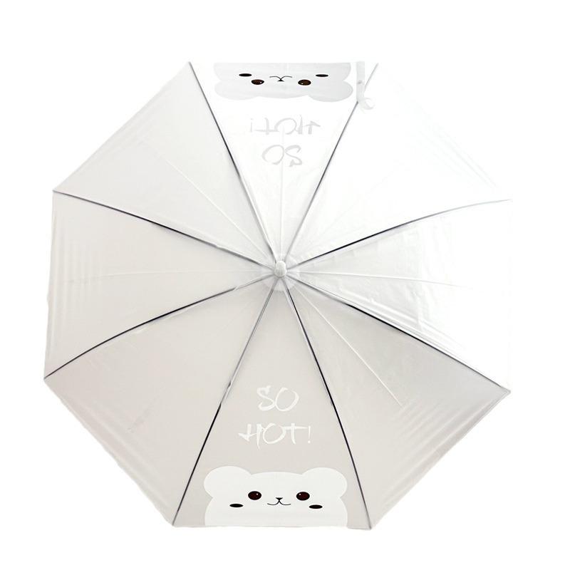 Children's Three-dimensional Umbrella Cute Cartoon Kindergarten Baby Umbrella Transparent Girl Boy Long Handle Umbrella Light Straight Handle Umbrella