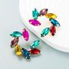 Women Simple Drop Earrings Titanium Steel Alloy Pendant Earrings Colorfull Crystal Leaf Geometric Ear Ornaments