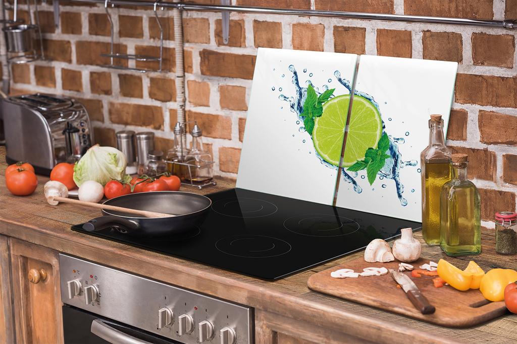 GLAS-KOCHFELD-SCHUTZPLATTE 75x52 LIMETTENGrün