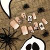 Spooky Halloween Nail Art Set: Spiderweb, Skull, Ghost, Moon & Cross Design Fake Nails