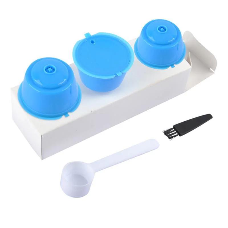 3Pcs/Set Coffee Filter Cup Coffee Capsule Cups Refillable Reusable Compatible with Plastic Piccolo