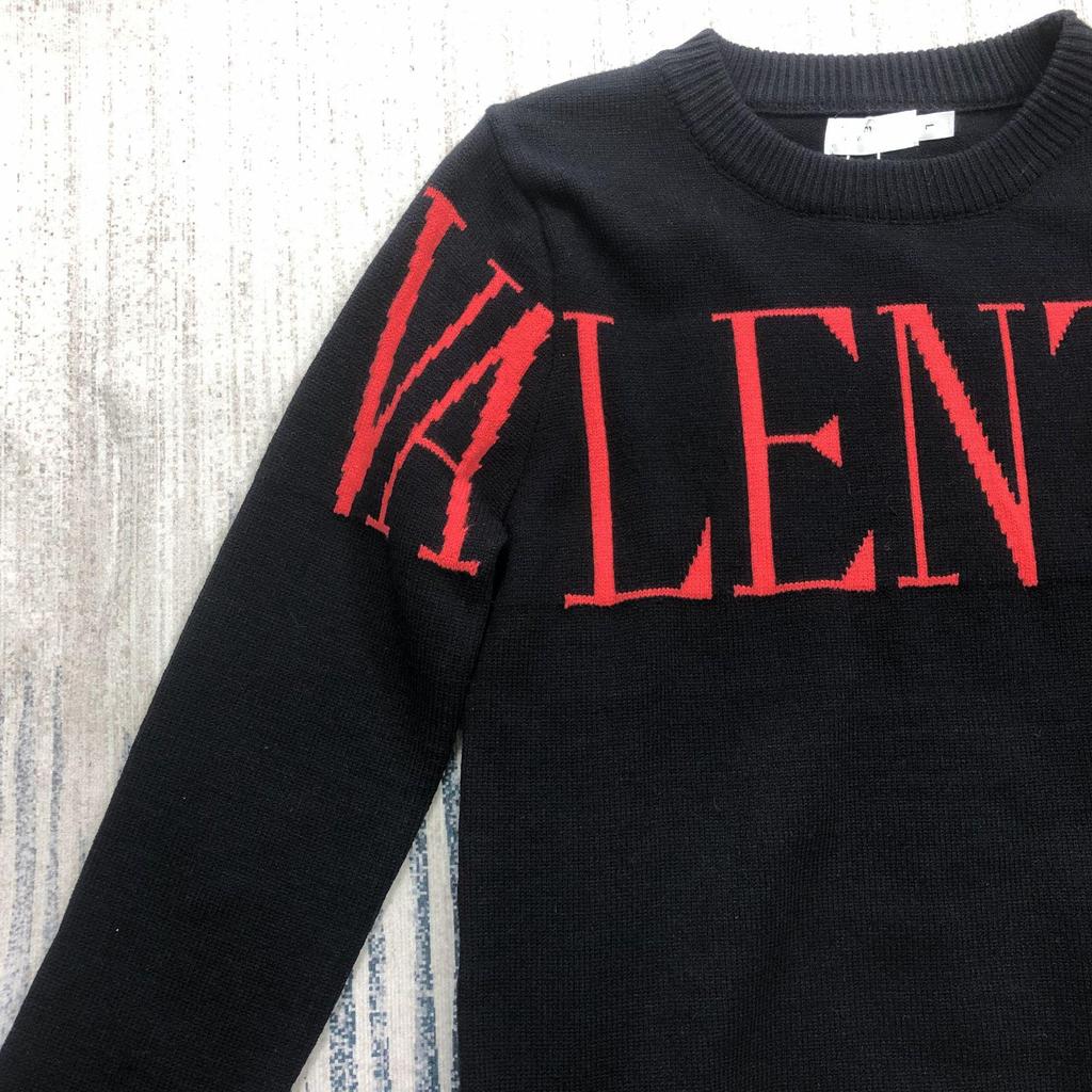 Zimowy Modny Sweter z Dzianiny Wełnianej w Europejskim Stylu: Długi rękaw, Okrągły dekolt, Żakard z literami