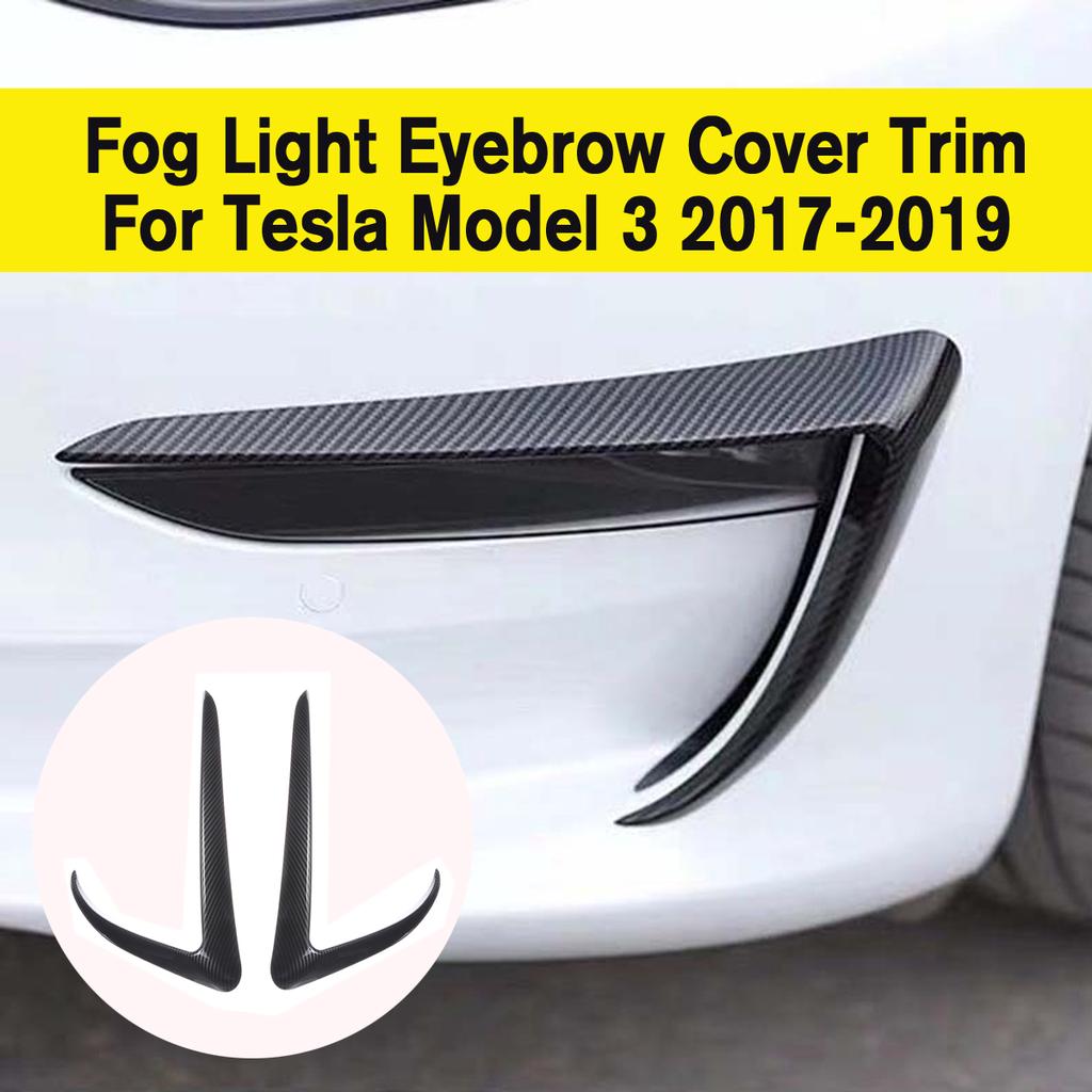 Carbon Fiber Front Fog Light Lamp Eyebrow Cover Trim For 20172019