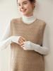 2025 Fall/Winter Women's Round Neck Cashmere Knit Crochet Vest - Loose Pullover Layering Shrug