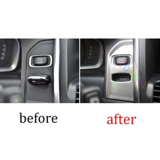 For Volvo XC60 2010-2017 Silver Steel Start Button Ignition Switch Cover Trim 1P