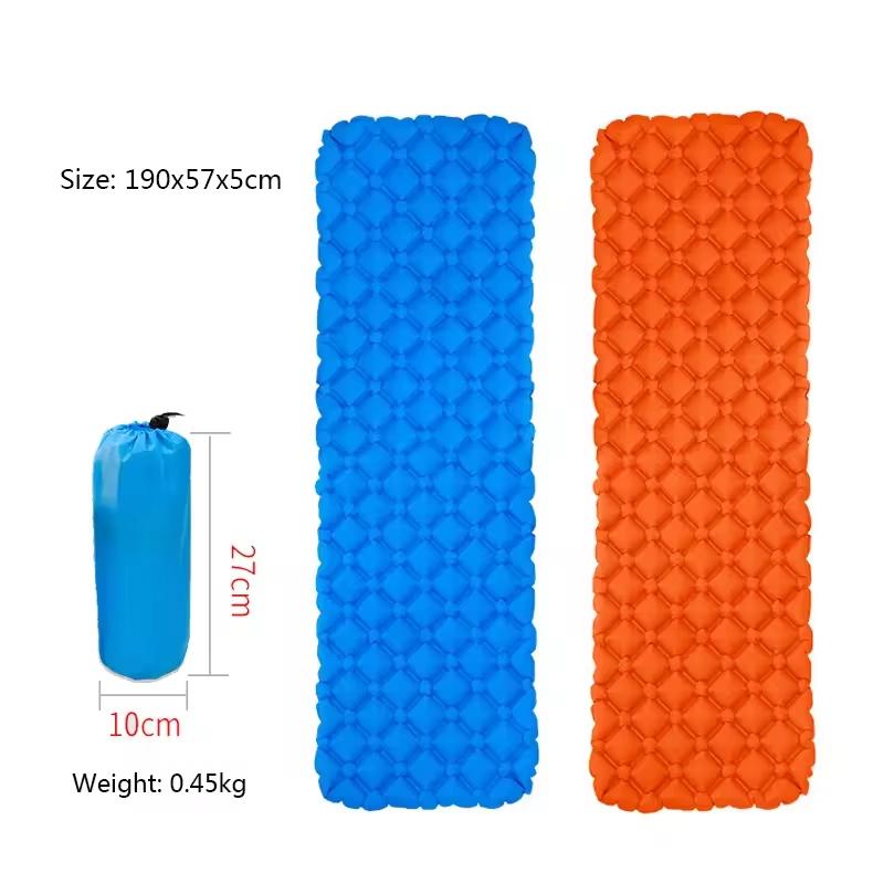 Outdoor Camping Inflatable Sleeping Mat 5cm Thick Padding Durable Built Foot Pump Waterproof Lightweight Design Multiple Colors