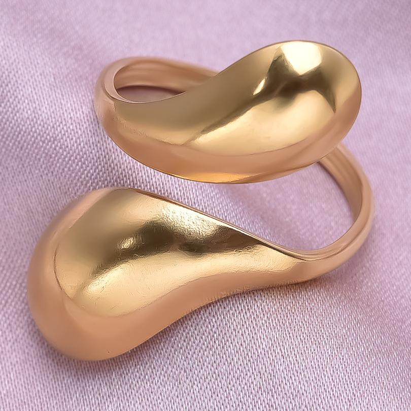 Glossy Water Droplet Finger Rings For Women Men Accessories Silver/Gold Color Stainless Steel Ring No Fade Vintage Kpop Jewelry
