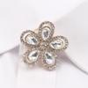 Sparkling 1 piece 35MM Flower Water Droplet Glass French Shirt Cufflink Set DIY Simple Cufflinks Wedding Clothing Accessories