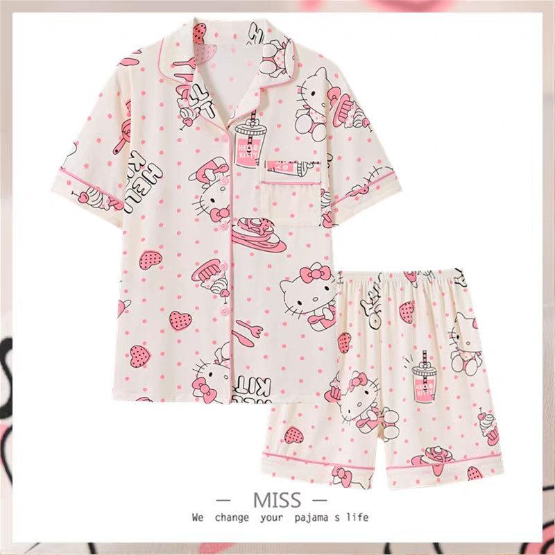 "Crayon Shin-chan" Large Size Women's Pajamas Women's Summer Short Sleeve Japanese Student Cartoon Cute Loungewear Set