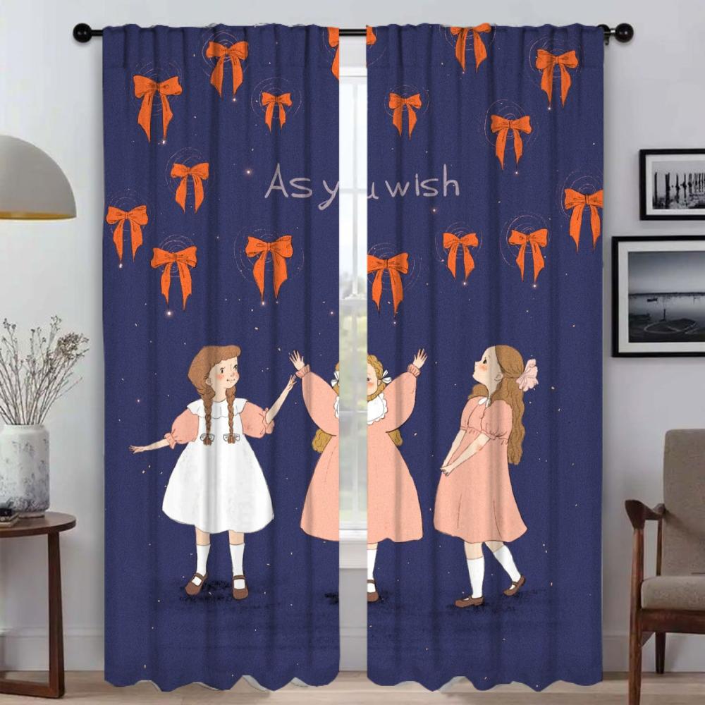 

Сказочная девушка плотные шторы для гостиной Хэллоуин украшение окна занавеска перегородка домашний интерьер шторы 2 шт. W50xH70cmx2pcs-CL