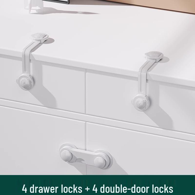 Children's Adjustable Safety Lock for Drawers, Cabinets, and Refrigerators - Anti-Pinch, Transparent, Baby-Proof Latch.
