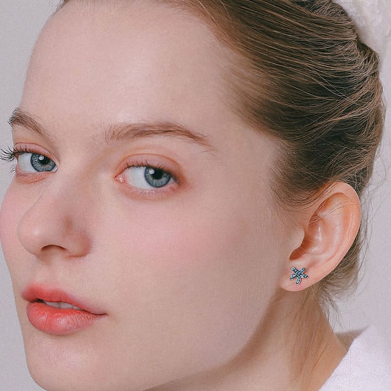 J.Lauren Turkish Cubic Crescent Silver Earrings M04008