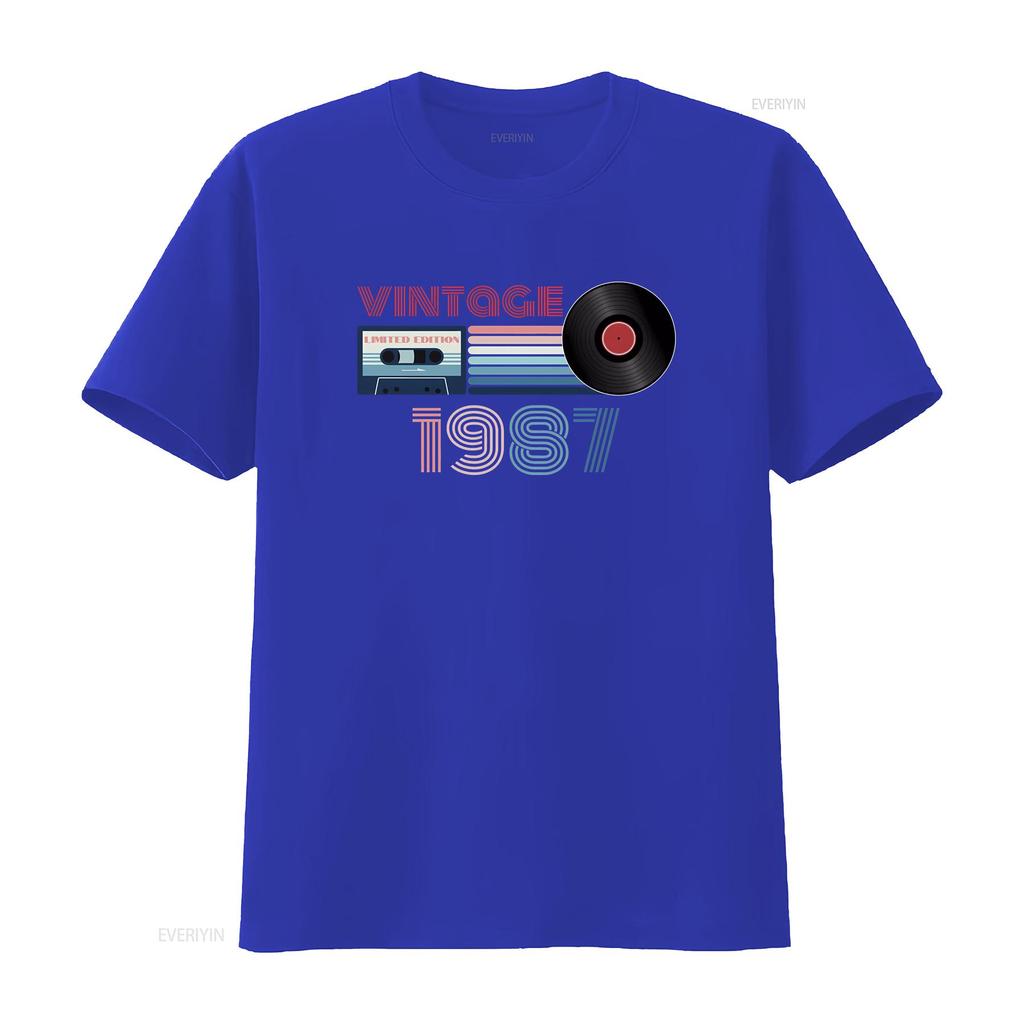 36th Birthday Mens Vintage 1987 T Shirt Present Top Vintage Washed Unisex Soft Fashion Comfortable Streetwear Homme Casual