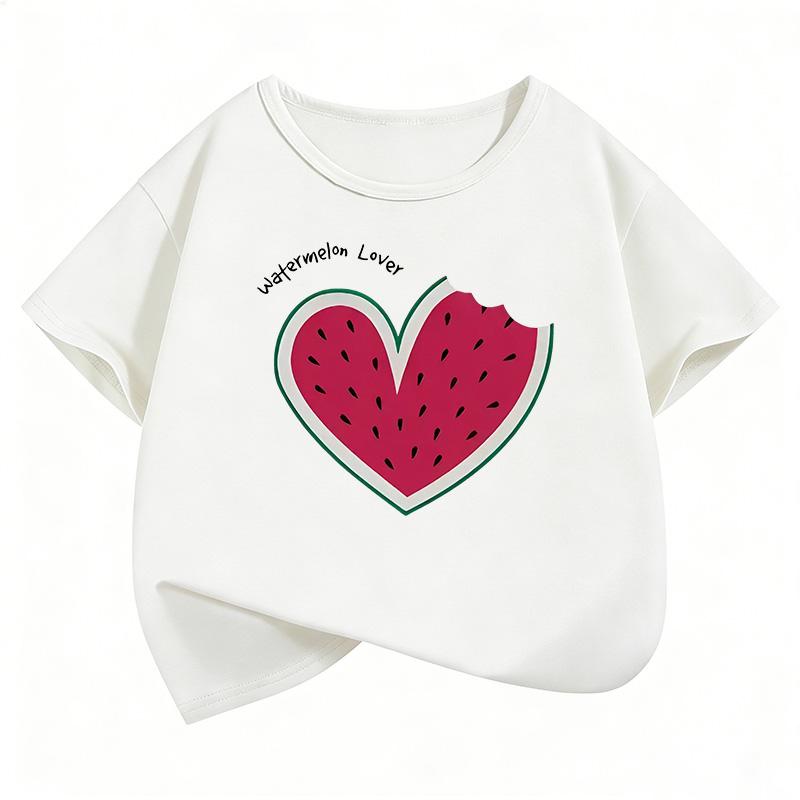Sweet Watermelon Lover Printed T Shirts Short Sleeve Kids Childrens Tshirt Boys Girls Summer Spring Casual Top Tee Shirt