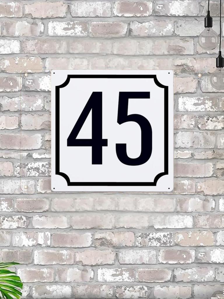 Classic Metal House Number 7 Sign 20x20 cm for Outdoor Door Plaque