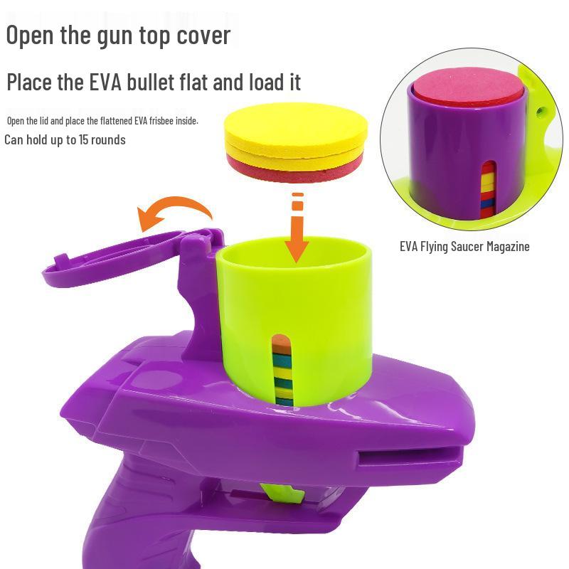 Radish Flying Saucer Gun Soft Bullet Toy: Parent-Child Outdoor Battle Frisbee for Kids