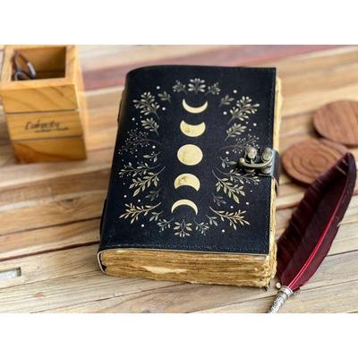 Dziennik skórzany Sun Moon dla mężczyzn i kobiet z antycznego hademade Decle Edge pepar ze skóry podróżnej szkicownik dla mężczyzn i kobiet