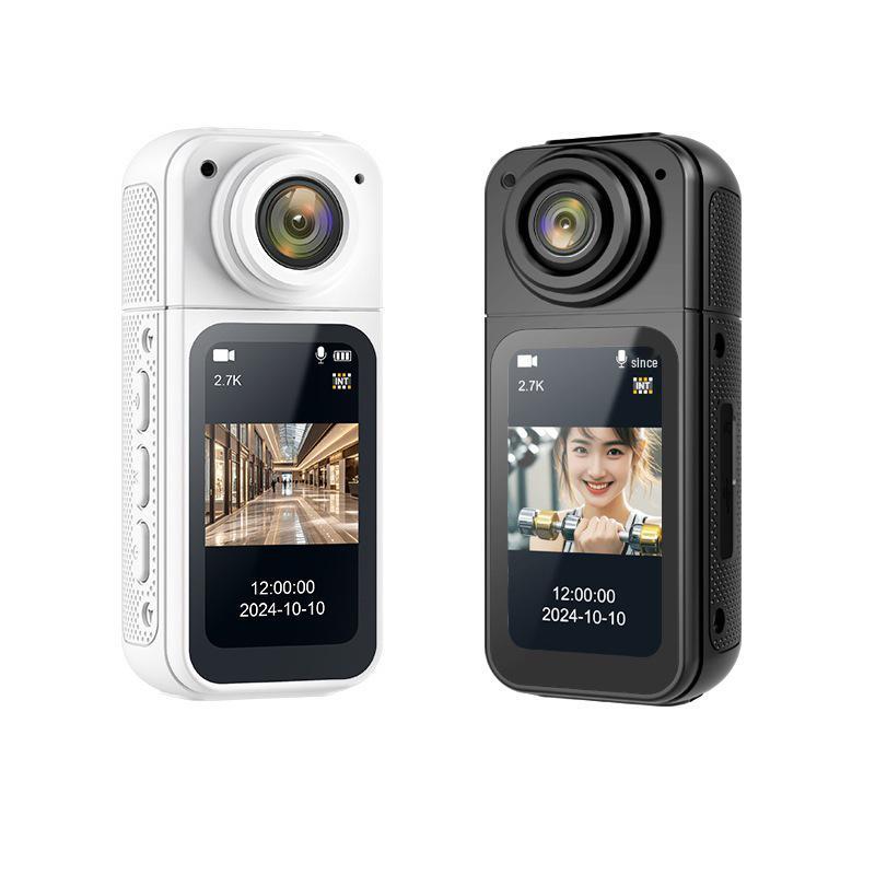 Magnetic 2.7K Night Vision Action Camera with Image Stabilization - Wearable Outdoor Thumb Camera for Cycling