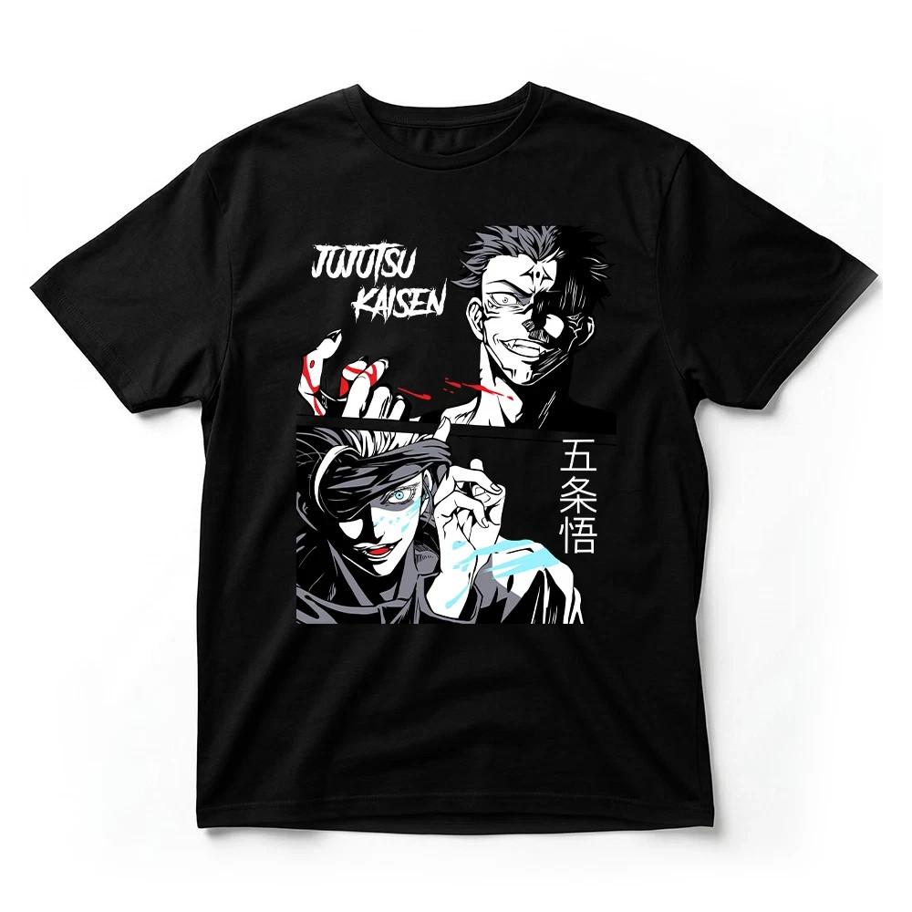 Jujutsu Kaisen Gojo Satoru RyoUnisex Sukuna TShirt Anime Unisexga Graphic Tee Black