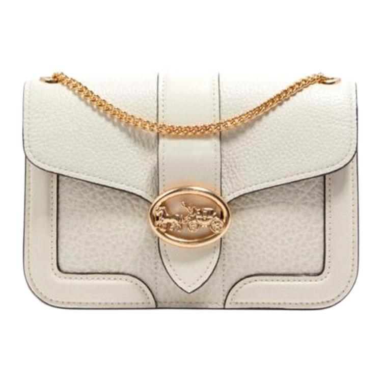 New COACH Georgie Leather Small Square Bag Dionysus Shoulder Bag Women's White 6924-IMCHK
