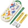 Skater Trio Set of and Fork with Dinosaur Made In Chopsticks, Spoon, Design, Antibacterial, Japan, TACC2AG-A