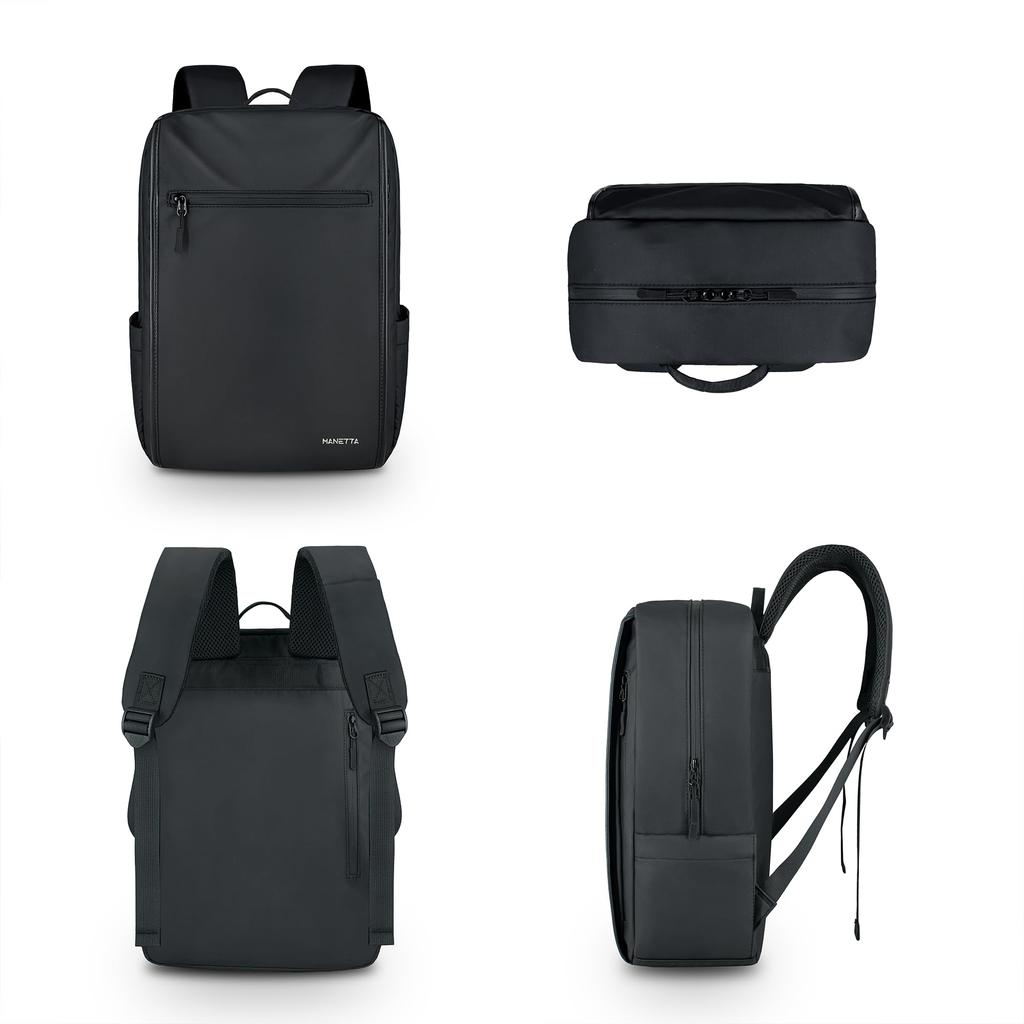 Business Backpack for Ultra PC Compatible with Full Water Stop Stain Shock Large Laptop High School Business Disaster Black [MANETTA] Backpack, Men,